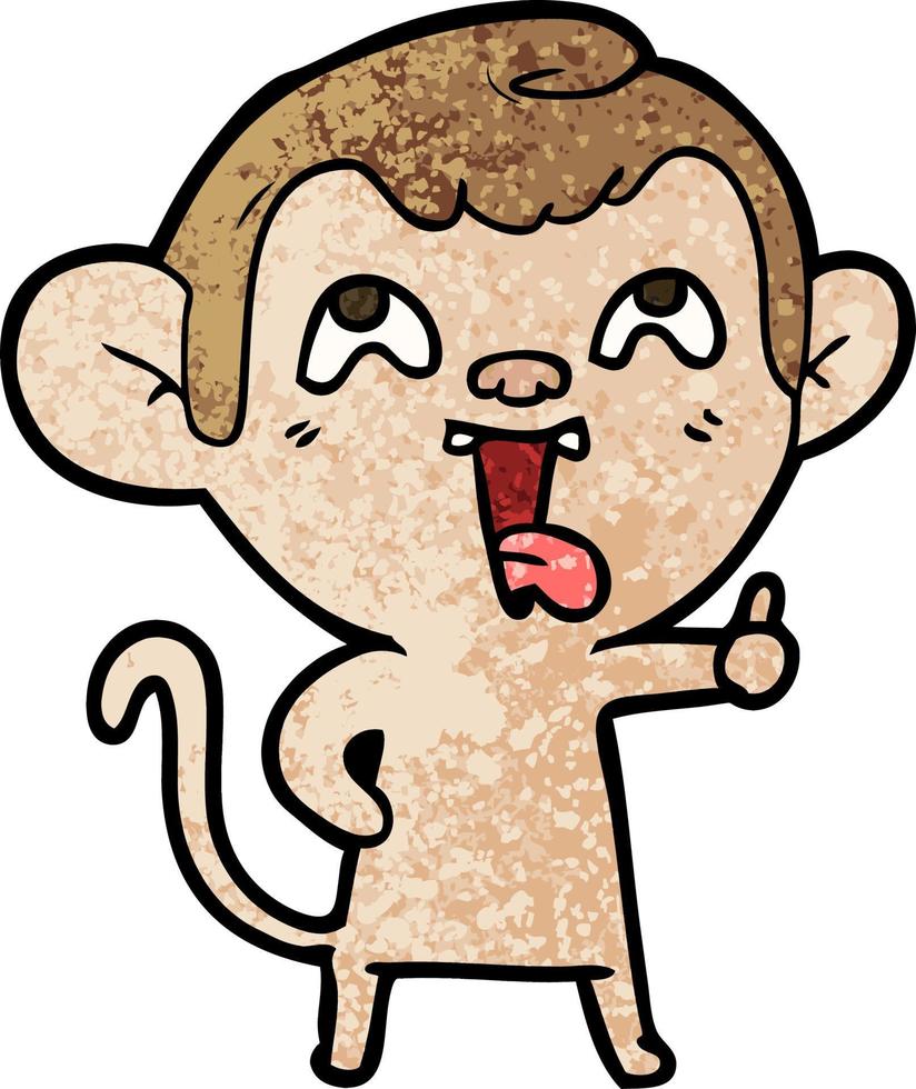 macaco louco dos desenhos animados de textura grunge retrô 13830730 Vetor  no Vecteezy