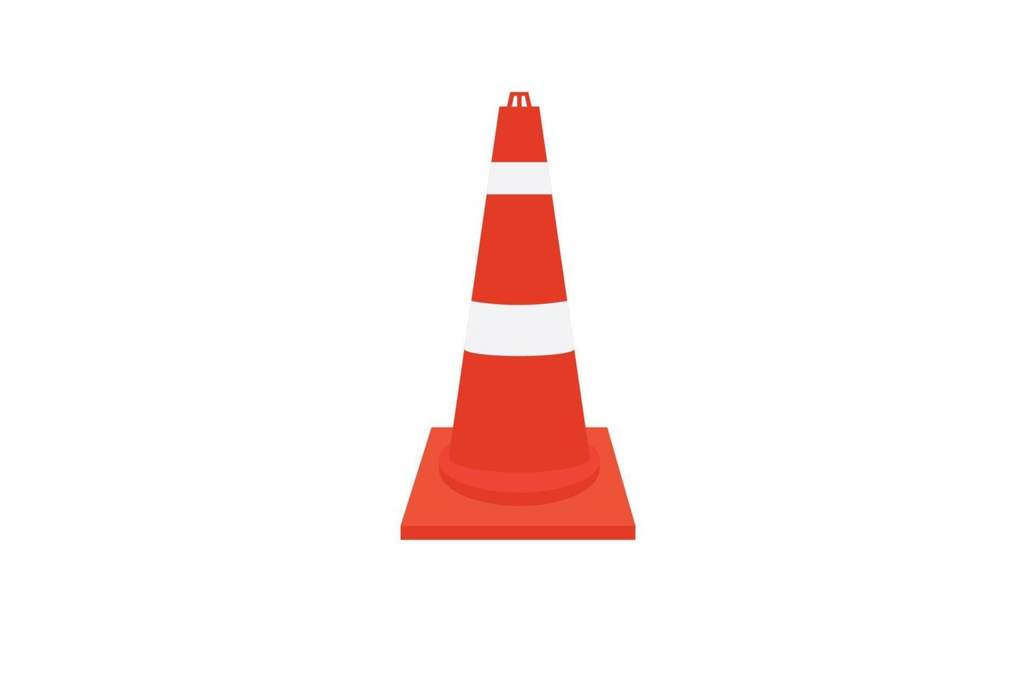 cone de trânsito isolado no fundo branco, vetor