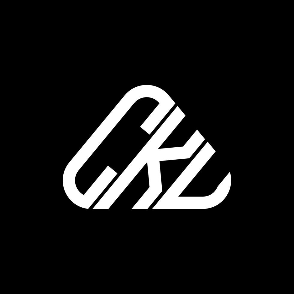 design criativo do logotipo da carta cku com gráfico vetorial, logotipo simples e moderno do cku em forma de triângulo redondo. vetor