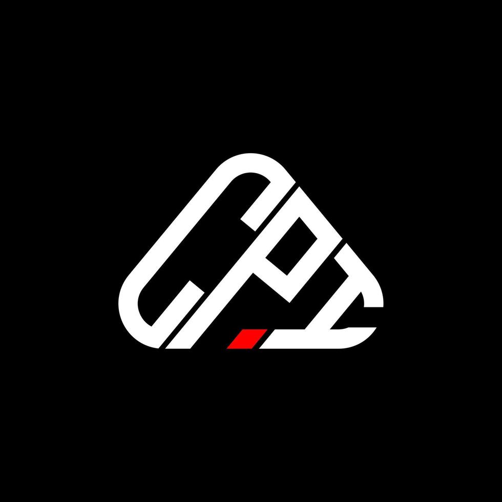 design criativo do logotipo da carta cpi com gráfico vetorial, logotipo simples e moderno cpi em forma de triângulo redondo. vetor