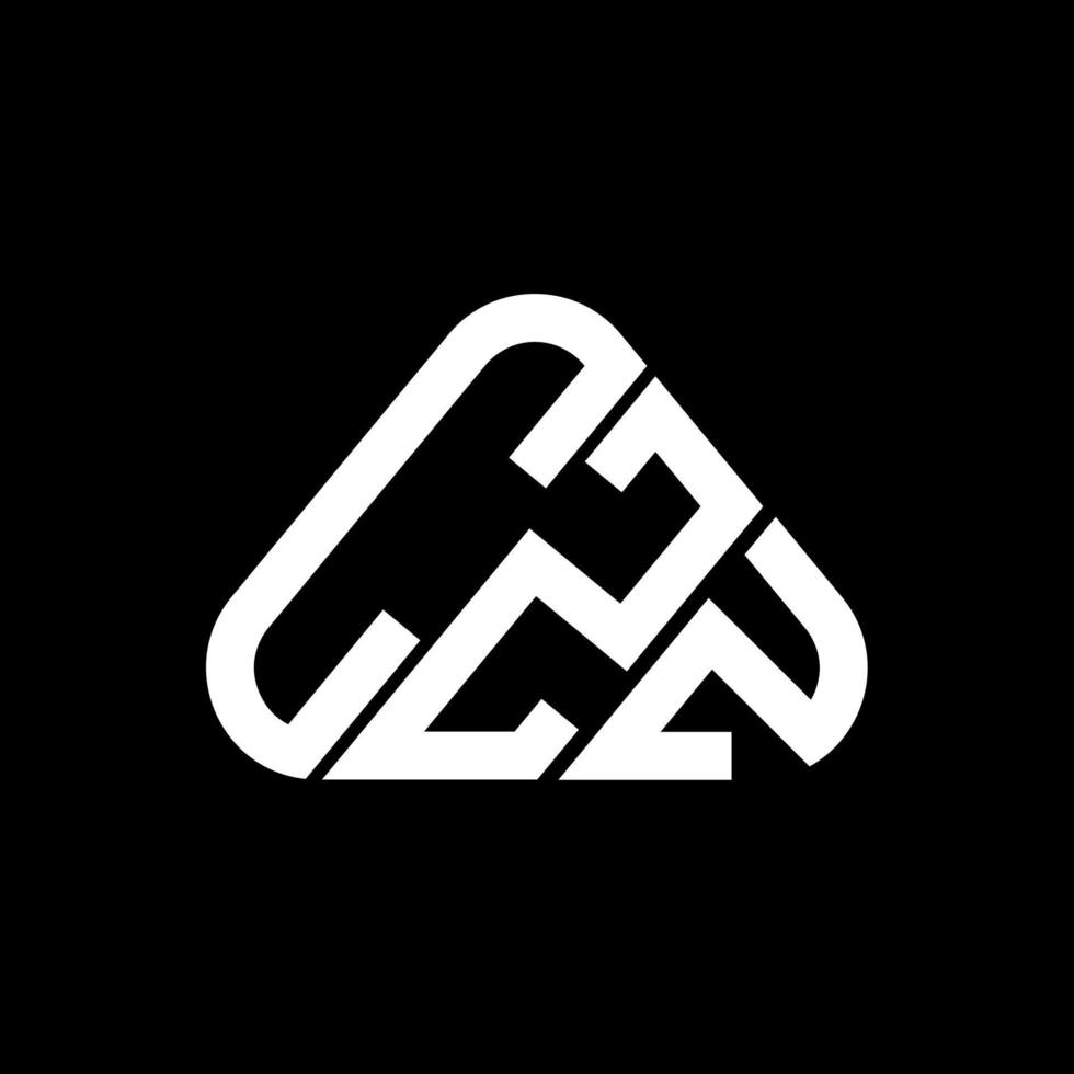 design criativo do logotipo da carta czz com gráfico vetorial, logotipo czz simples e moderno em forma de triângulo redondo. vetor