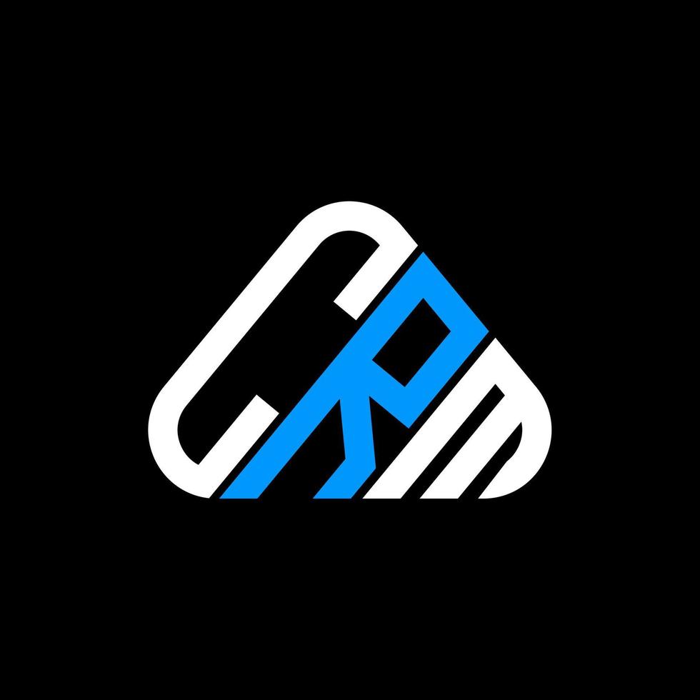 design criativo do logotipo da carta crm com gráfico vetorial, logotipo simples e moderno crm em forma de triângulo redondo. vetor