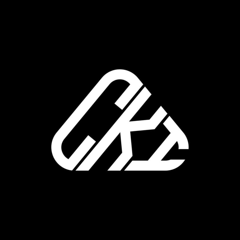 design criativo do logotipo da carta cki com gráfico vetorial, logotipo simples e moderno cki em forma de triângulo redondo. vetor