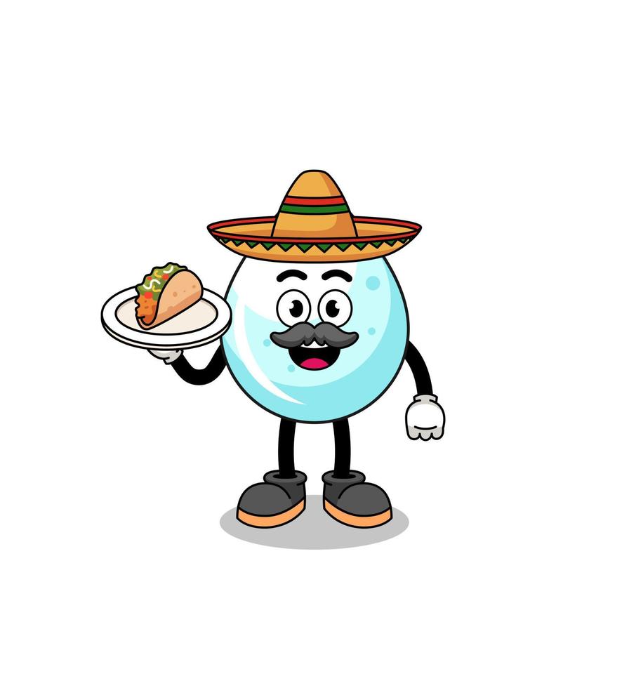 desenho de personagem de gota de leite como chef mexicano vetor