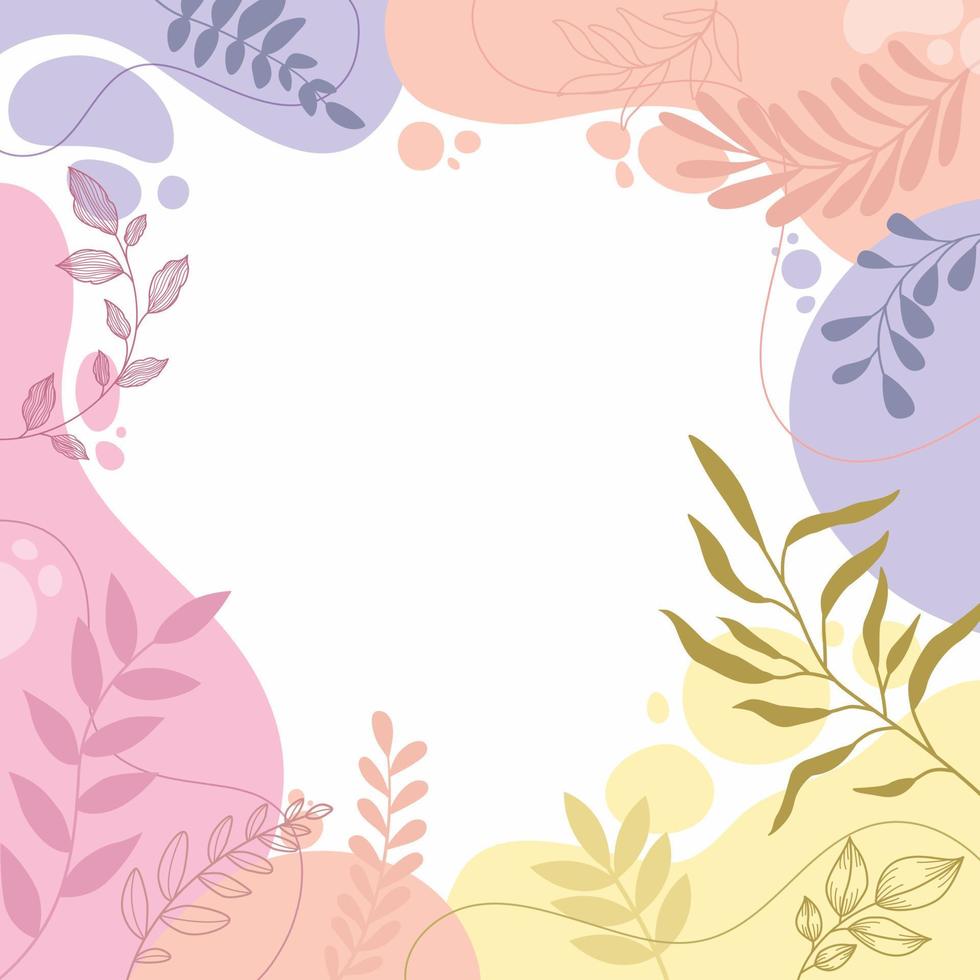 design banner frame flor primavera fundo com linda. fundo de flores para design. fundo colorido com plantas tropicais. lugar para o seu texto. vetor