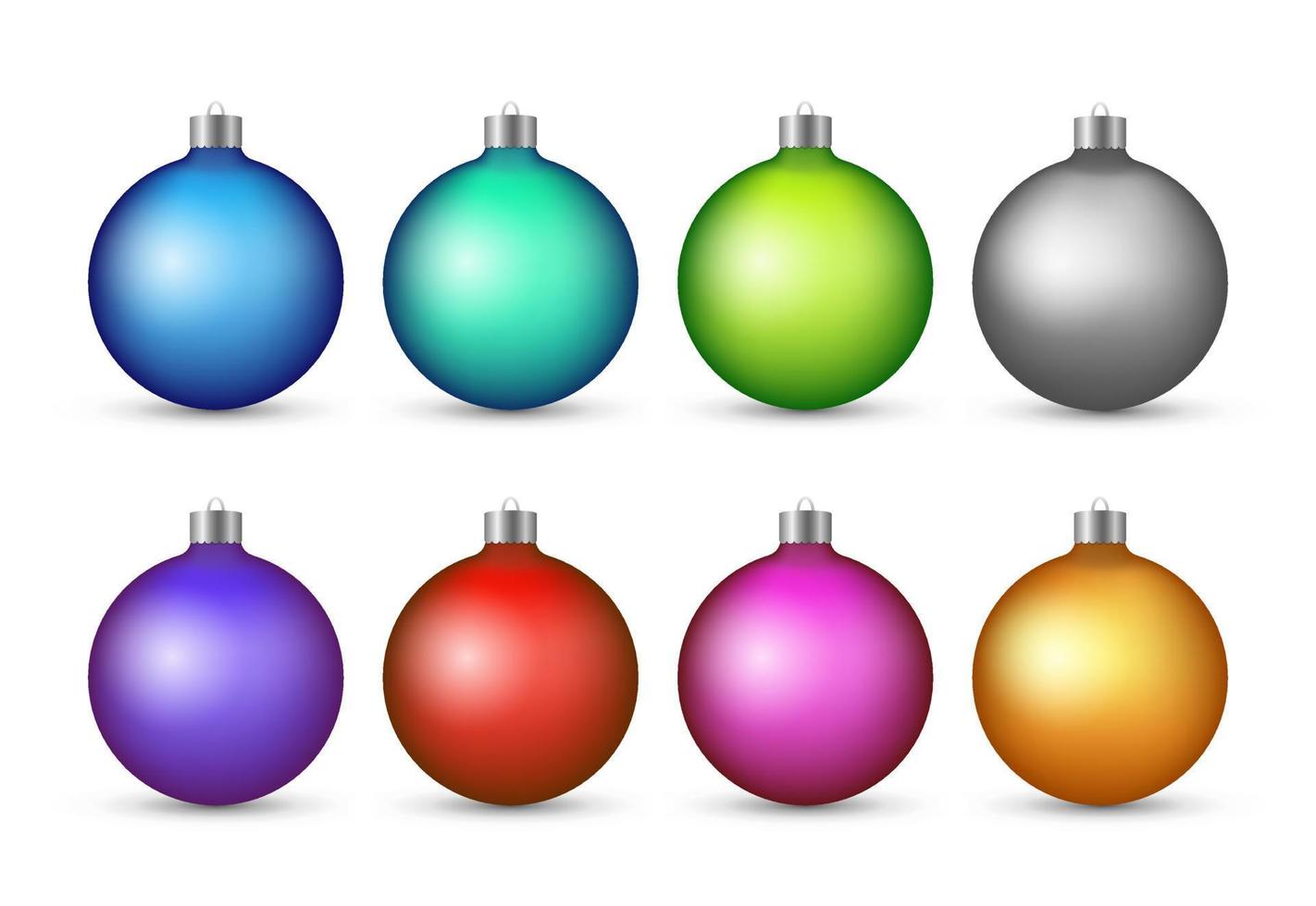 ilustração vetorial de conjunto de bolas de natal multicoloridas vetor