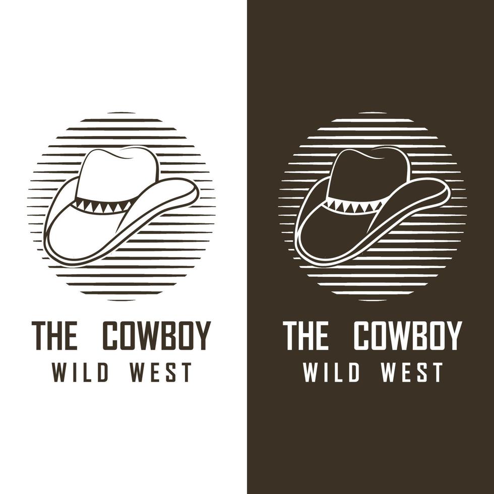 vetor de logotipo de cowboy com modelo de slogan