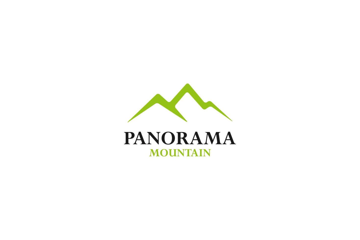 paisagem colinas picos de montanha ilustração vetorial de design de logotipo vetor