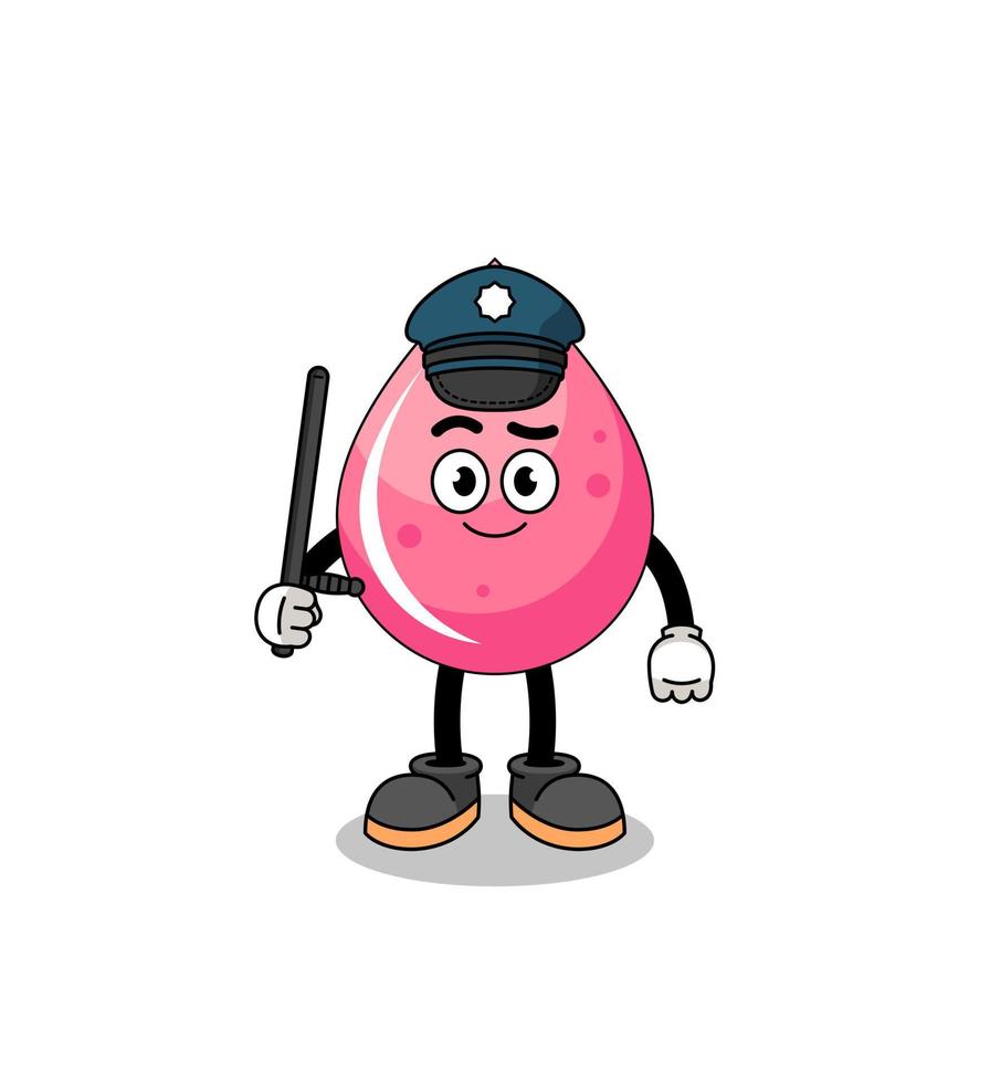 ilustração dos desenhos animados da polícia de suco de morango vetor