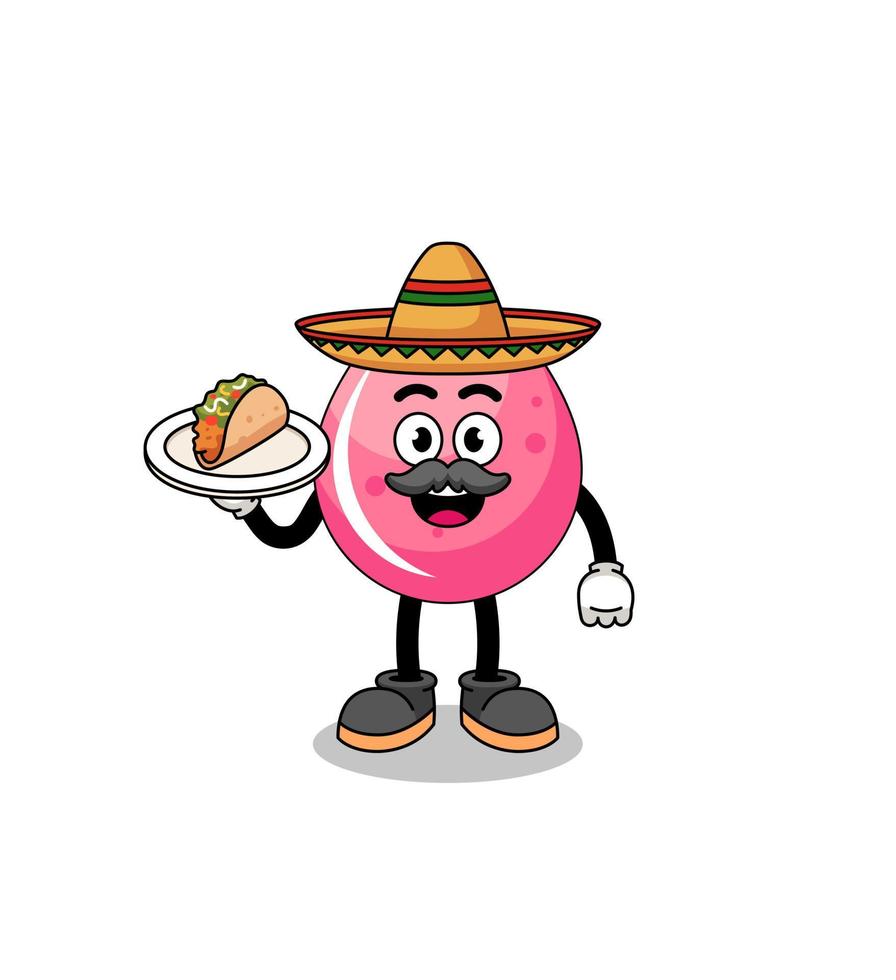 desenho de personagem de suco de morango como chef mexicano vetor