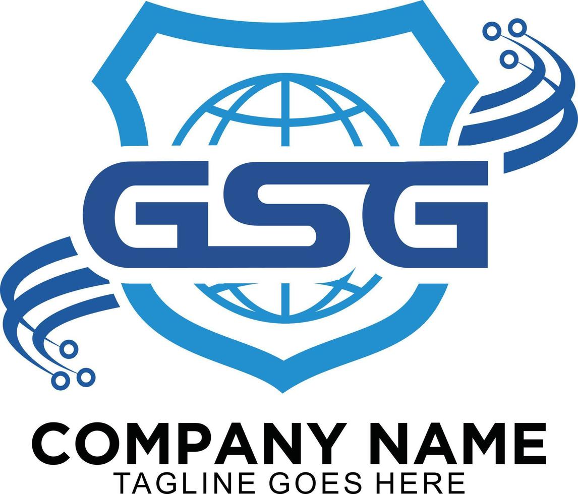 gsg logotipo inicial com conceito de design de escudo vetor