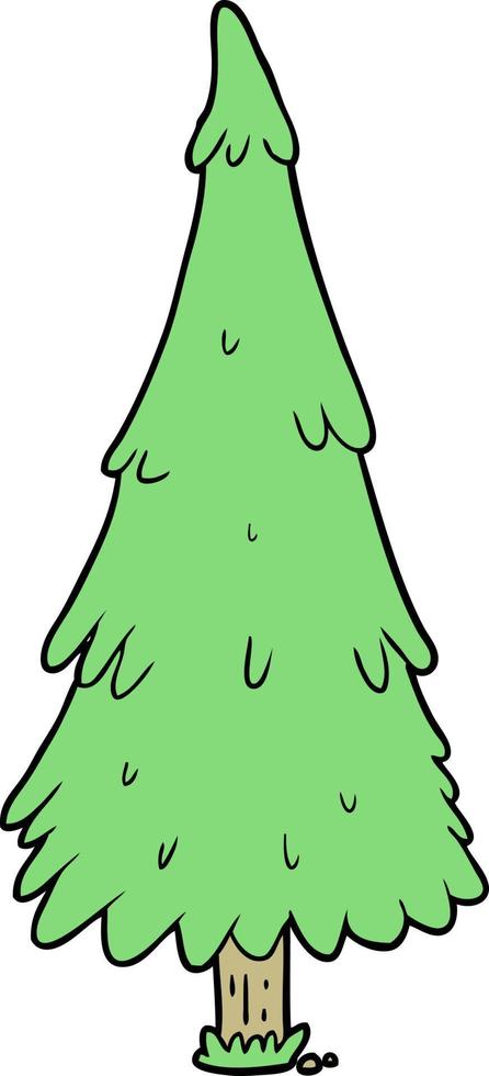 linda árvore de natal dos desenhos animados vetor