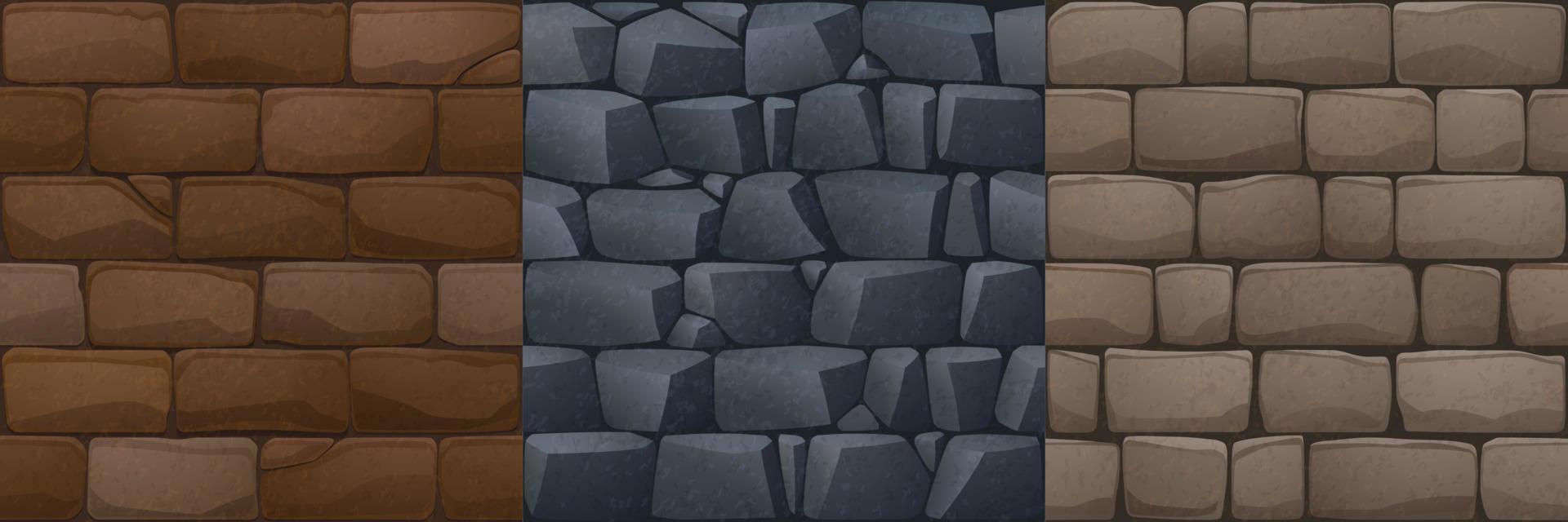 texturas de paredes de tijolos de pedra vetor