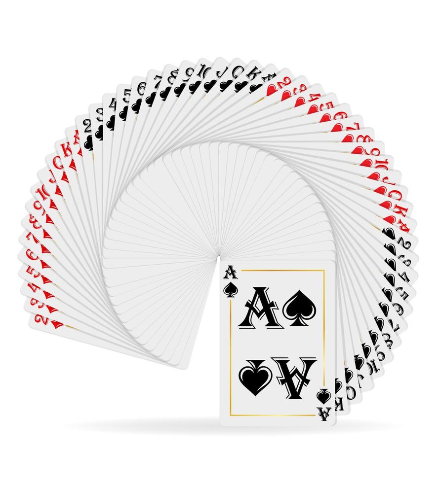 cartas de cassino para ilustração vetorial de jogos de azar isoladas no fundo branco vetor