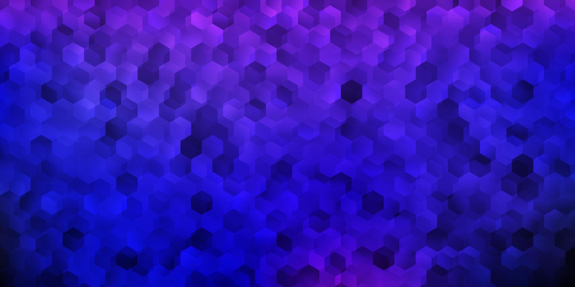 pano de fundo vector roxo escuro com um lote de hexágonos.