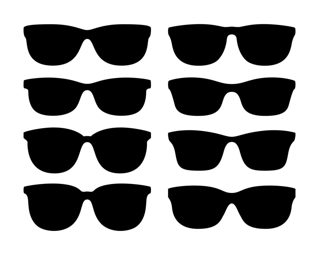 conjunto de óculos em estilo simples isolado vetor