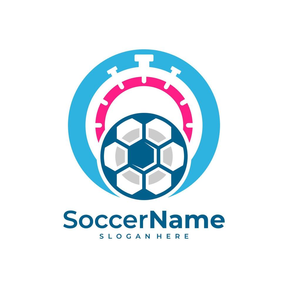 modelo de logotipo de futebol de tempo, vetor de design de logotipo de futebol