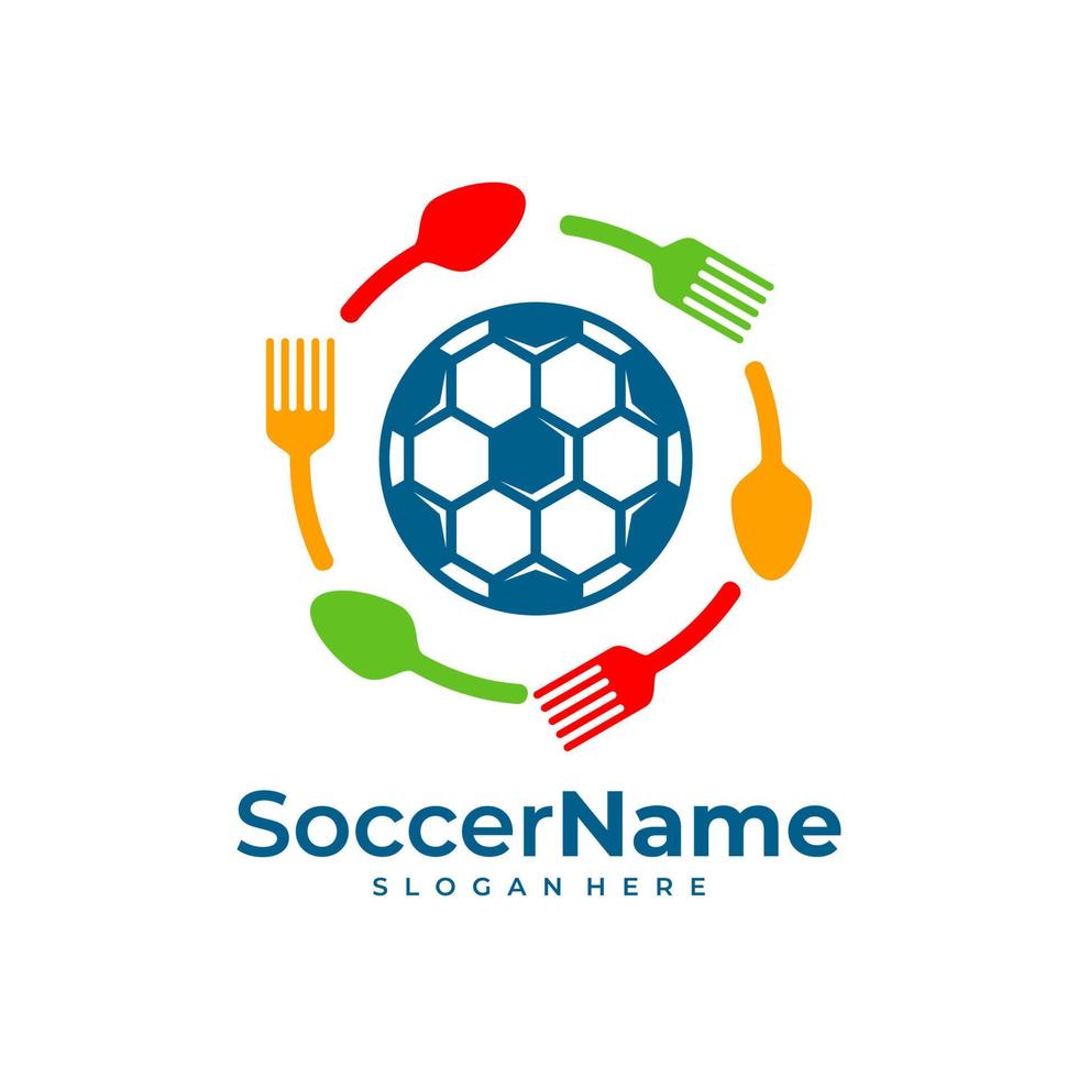 modelo de logotipo de futebol de comida, vetor de design de logotipo de futebol