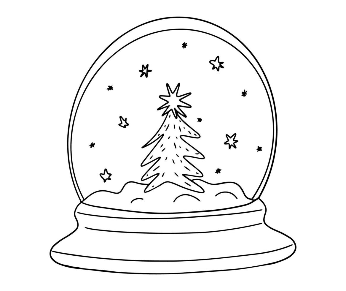 doodle de globo de neve, ótimo design para qualquer finalidade. vetor