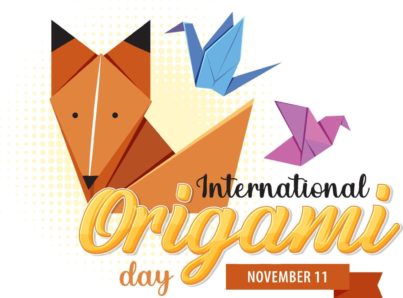 design de banner do dia internacional do origami vetor