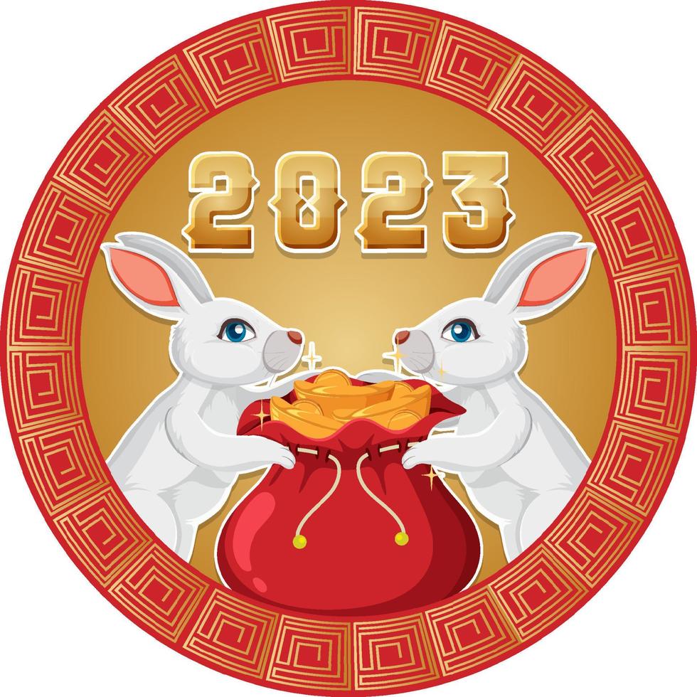 feliz ano novo 2023 banner em design chinês vetor