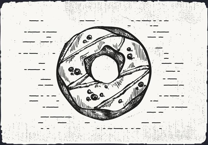 Free Hand fundo desenhado Donut vetor