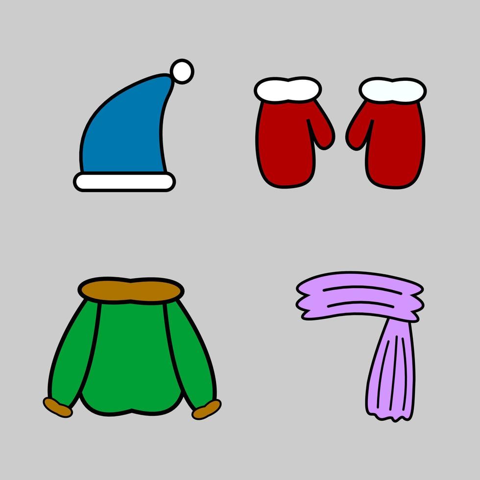 ilustração vetorial de roupas de inverno vetor