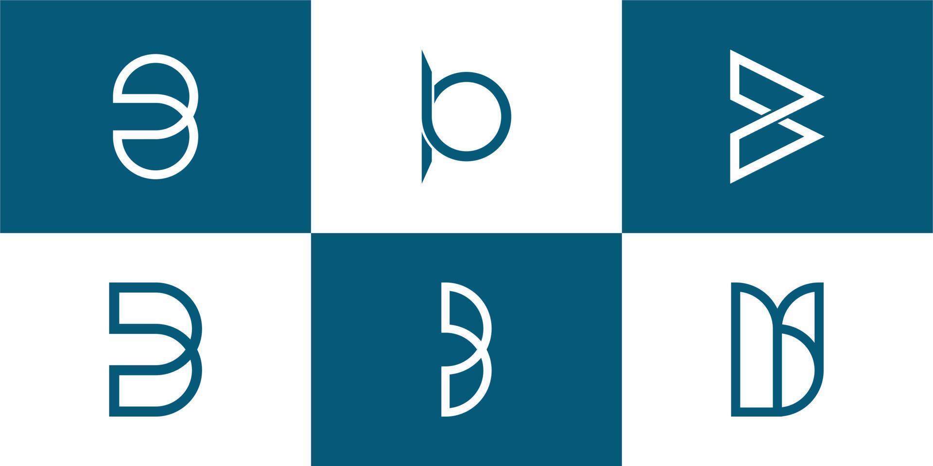 conjunto de modelo de logotipo de ícone monograma letra b vetor