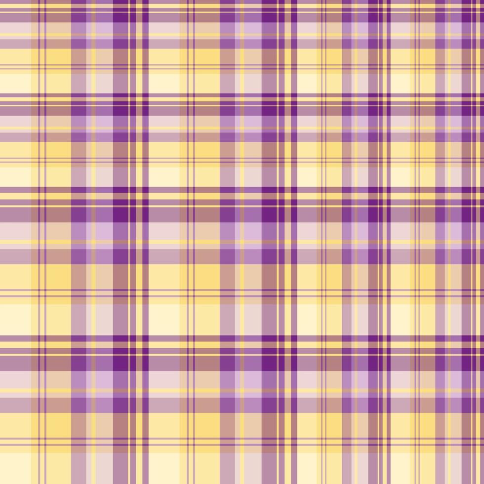padrão sem costura nas cores amarelas e violetas para xadrez, tecido, têxtil, roupas, toalha de mesa e outras coisas. imagem vetorial. vetor
