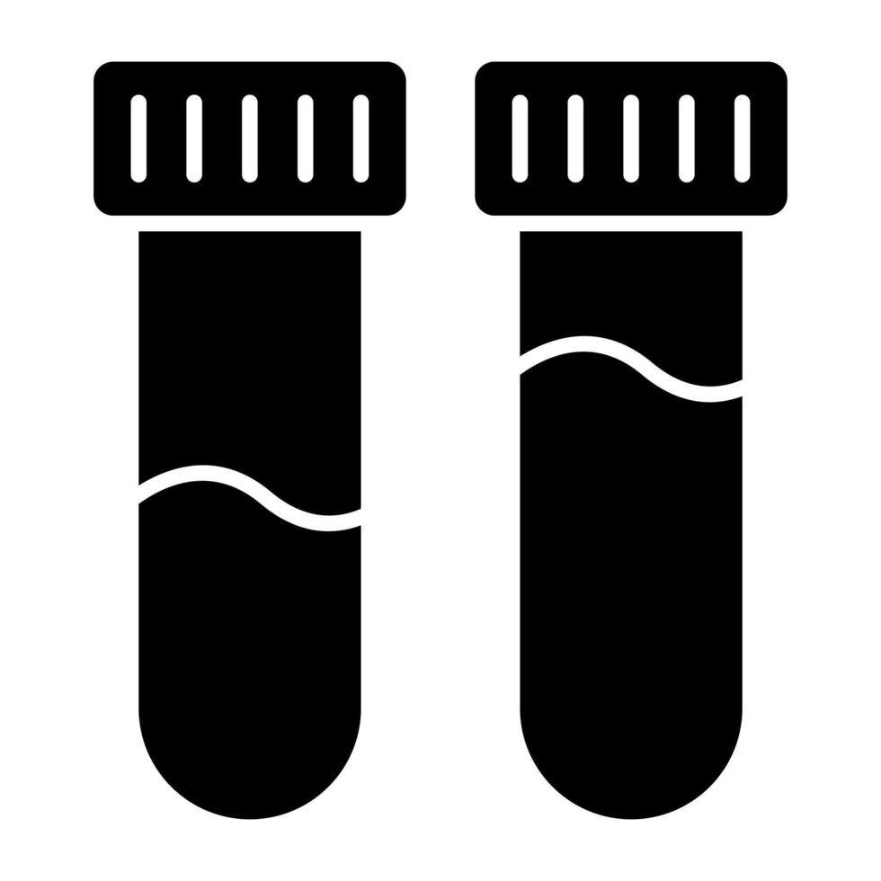 um ícone de design editável de tubos de amostra, aparelhos de laboratório vetor