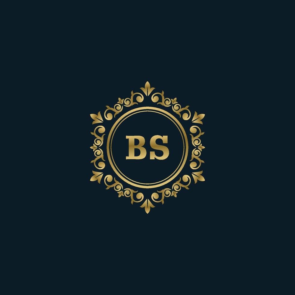 logotipo da letra bs com modelo de ouro de luxo. modelo de vetor de logotipo de elegância.