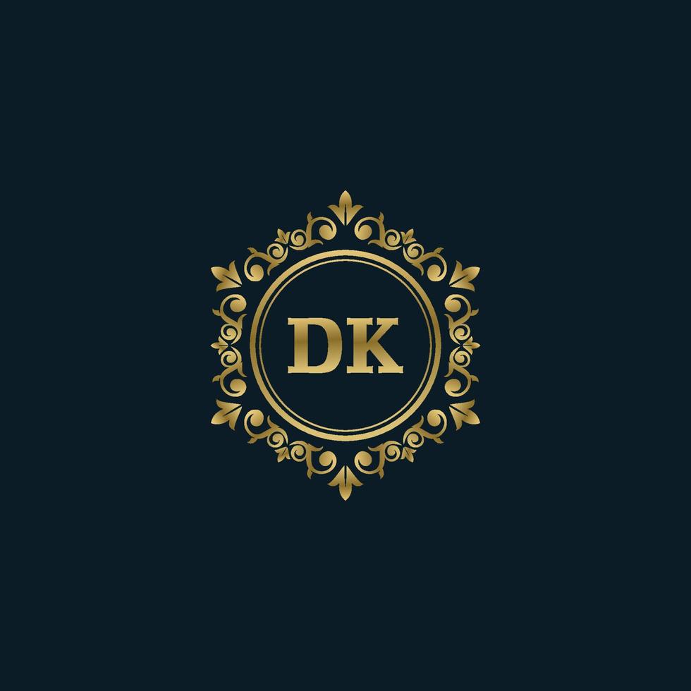 logotipo da letra dk com modelo de ouro de luxo. modelo de vetor de logotipo de elegância.