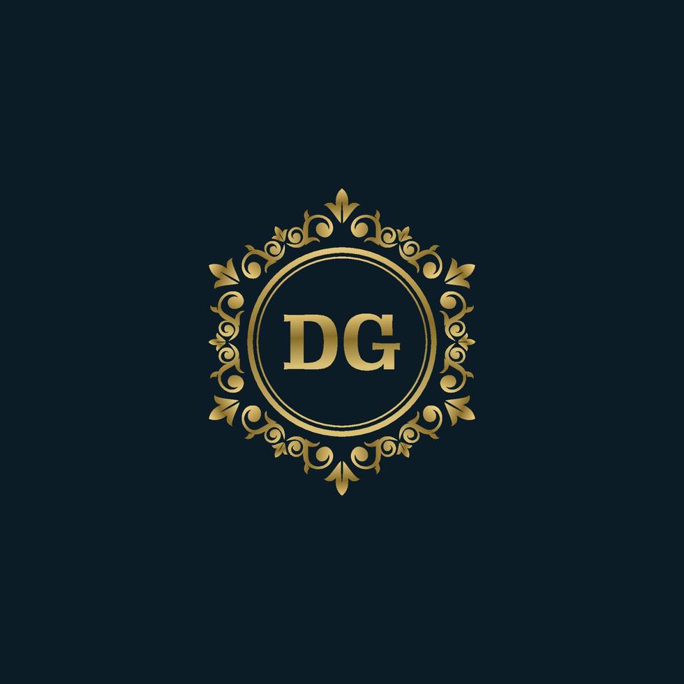 letra dg logotipo com modelo de ouro de luxo. modelo de vetor de logotipo de elegância.