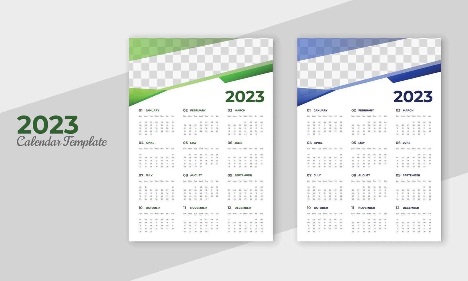 design de calendário de ano novo colorido moderno exclusivo de 2023 vetor