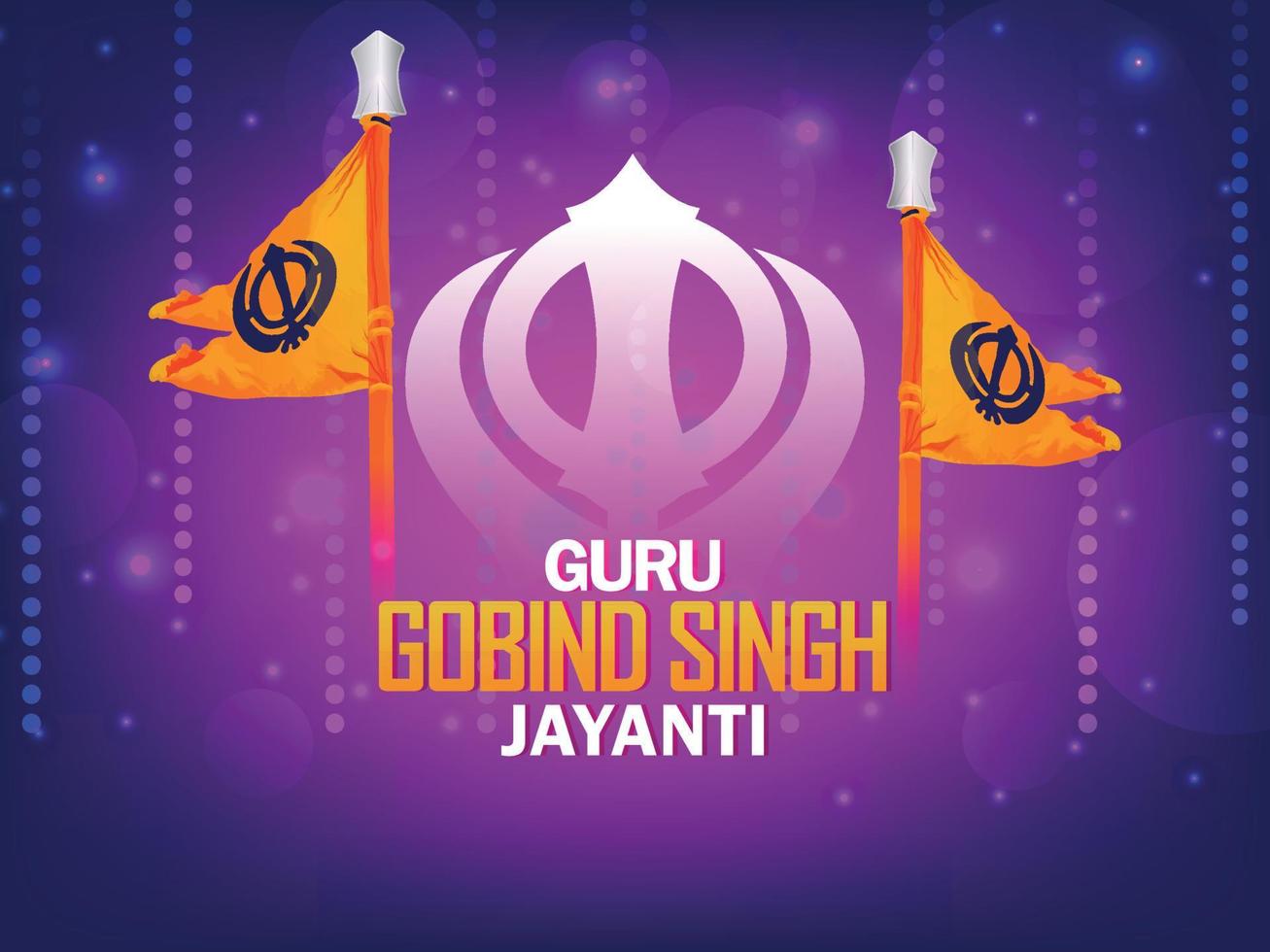 guru gobind singh jayanti cartão comemorativo vetor