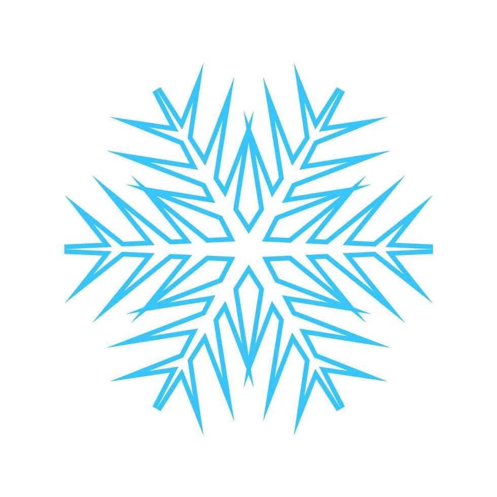 floco de neve simples feito de linhas azuis. decoração festiva para o ano novo e natal, símbolo do inverno, elemento de design. ilustração vetorial vetor