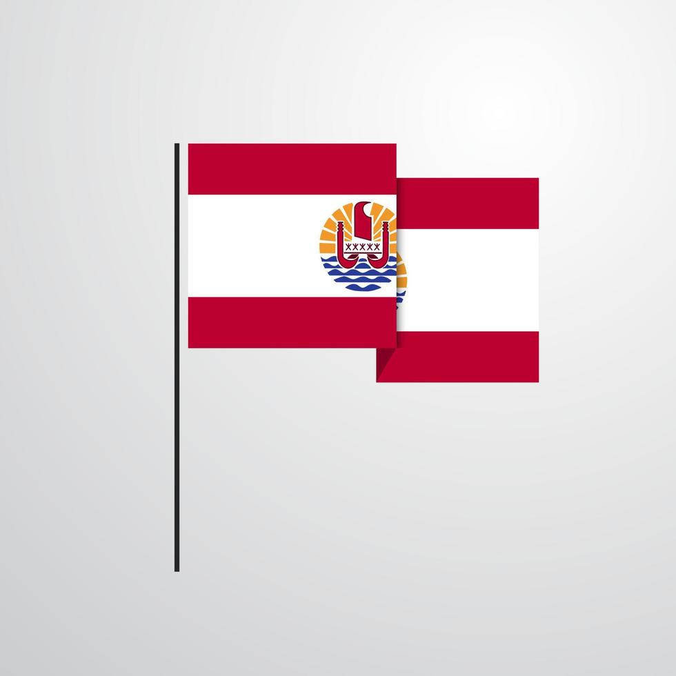 vetor de design de bandeira acenando polinésia francesa