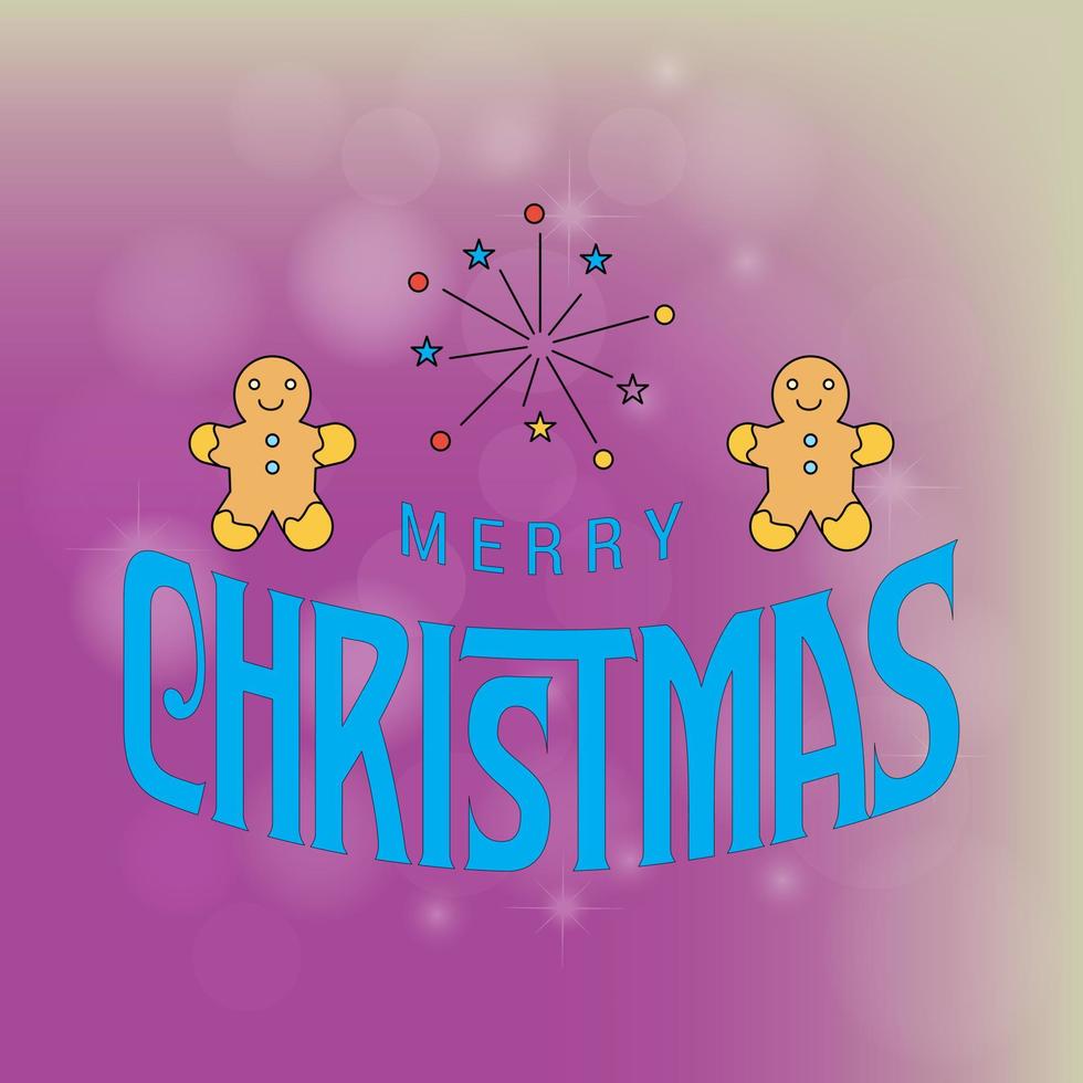 cartão de feliz natal com design criativo e fundo roxo vetor