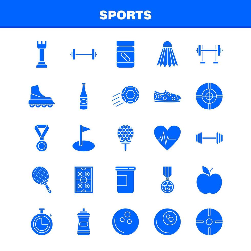 ícone de glifo sólido esportivo para impressão na web e kit uxui móvel, como skate de skate, patinação esportiva, tiro, placa de tiro, vetor de pacote de pictograma esportivo