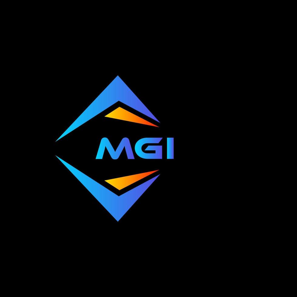 design de logotipo de tecnologia abstrata mgi em fundo preto. conceito de logotipo de carta de iniciais criativas mgi. vetor