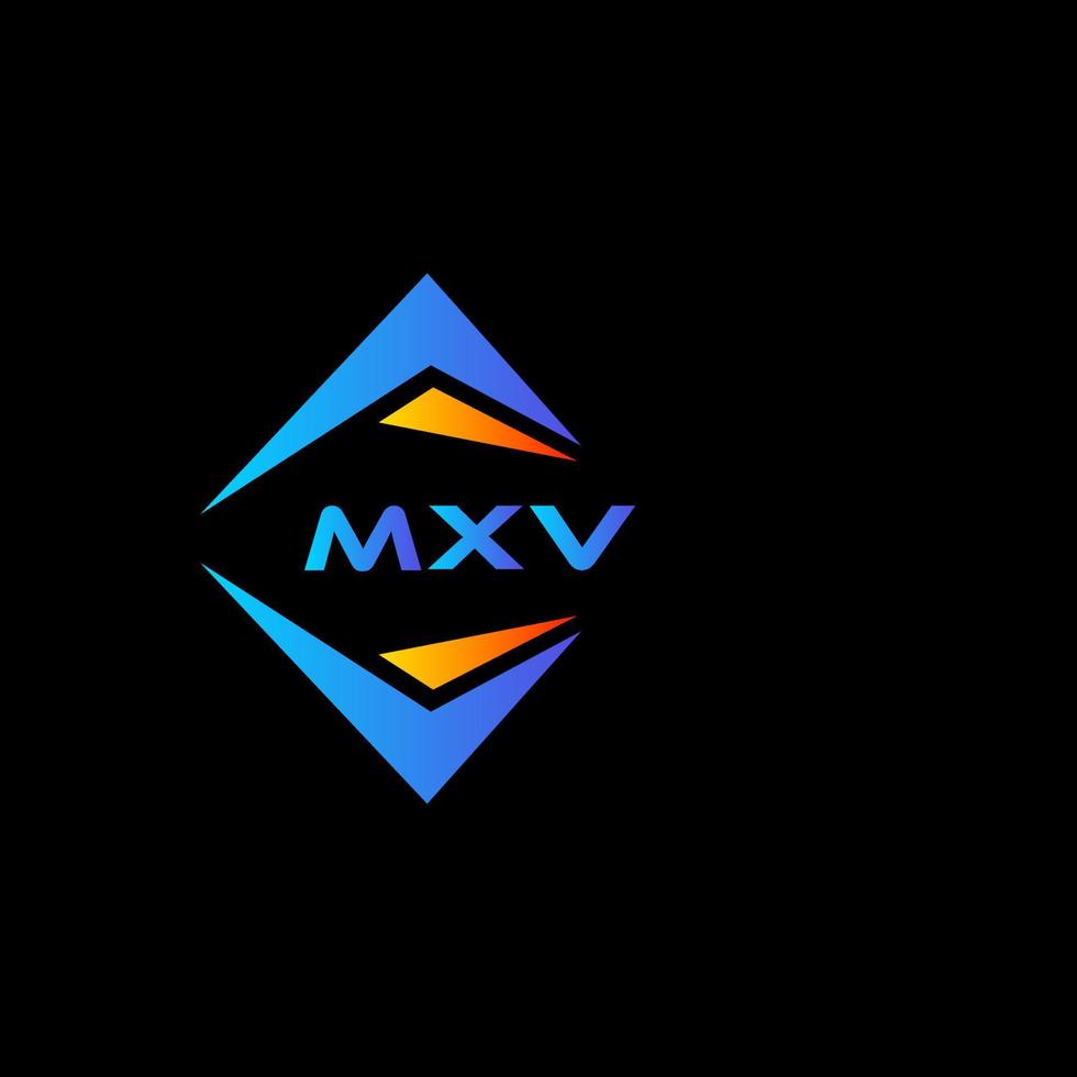 design de logotipo de tecnologia abstrata mxv em fundo preto. conceito de logotipo de letra de iniciais criativas mxv. vetor