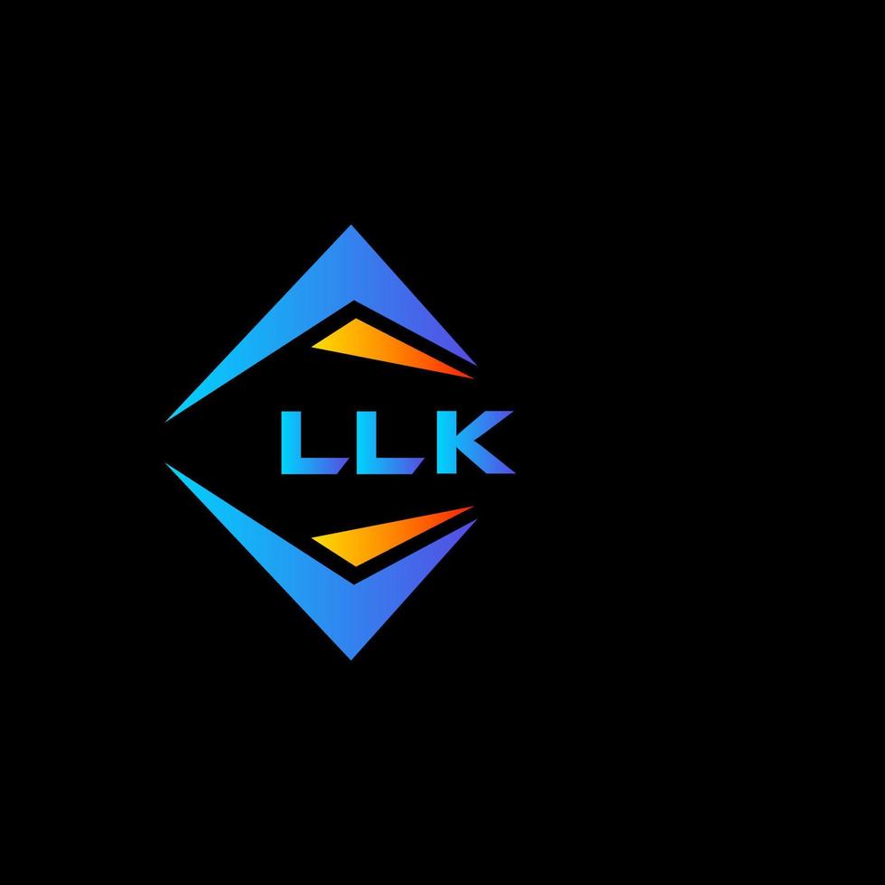 llk design de logotipo de tecnologia abstrata em fundo preto. llk conceito de logotipo de letra de iniciais criativas. vetor