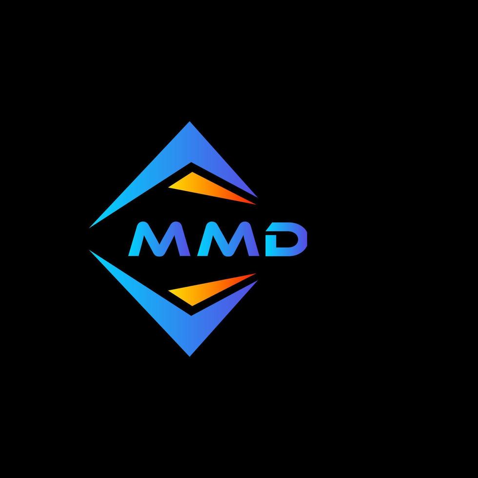 design de logotipo de tecnologia abstrata mmd em fundo preto. conceito de logotipo de letra de iniciais criativas mmd. vetor