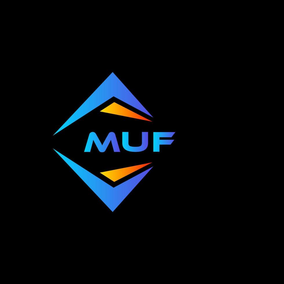 muf design de logotipo de tecnologia abstrata em fundo preto. conceito de logotipo de letra de iniciais criativas muf. vetor