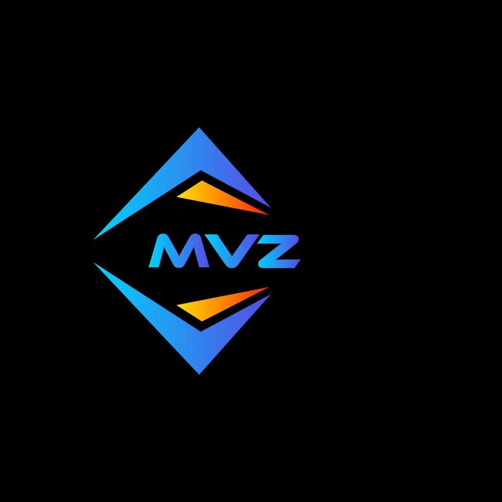 design de logotipo de tecnologia abstrata mvz em fundo preto. conceito de logotipo de letra de iniciais criativas mvz. vetor
