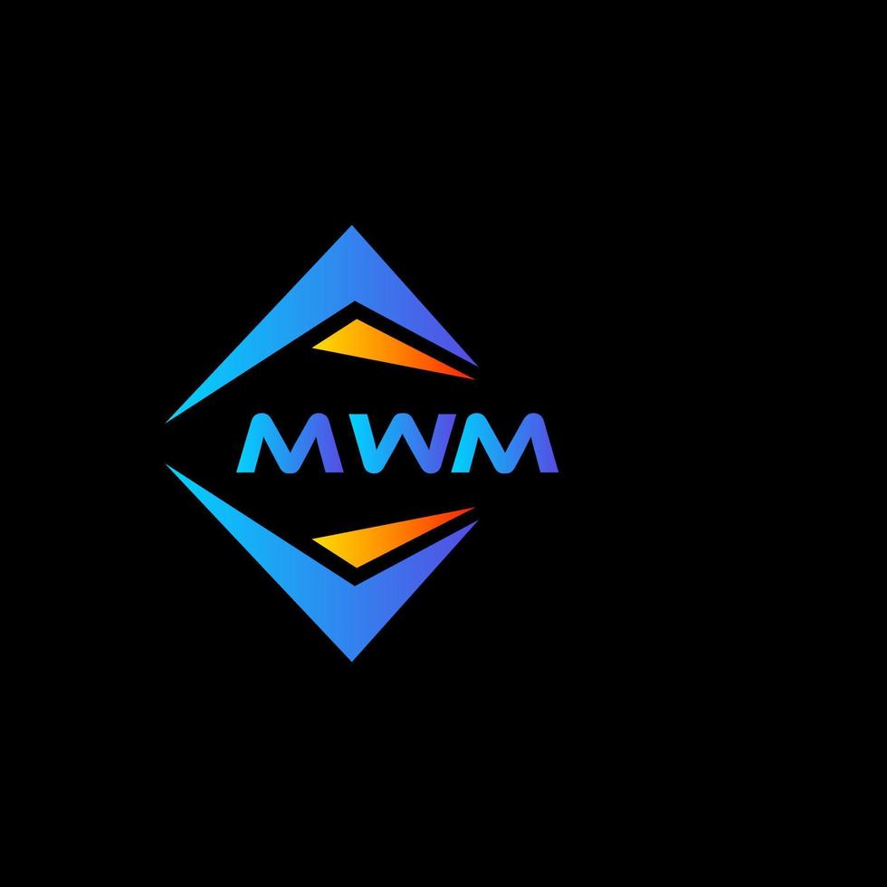 design de logotipo de tecnologia abstrata mwm em fundo preto. conceito de logotipo de letra de iniciais criativas mwm. vetor