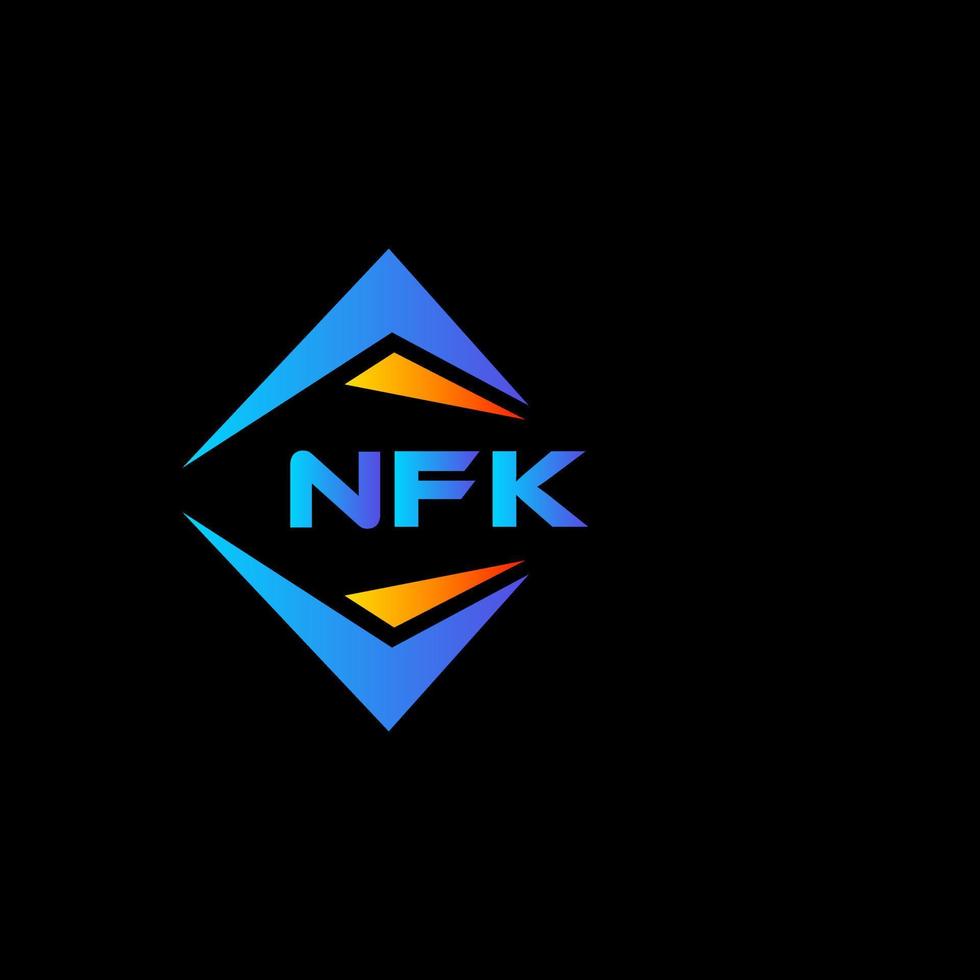 design de logotipo de tecnologia abstrata nfk em fundo preto. conceito de logotipo de letra de iniciais criativas nfk. vetor