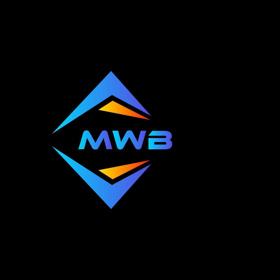 design de logotipo de tecnologia abstrata mwb em fundo preto. conceito de logotipo de letra de iniciais criativas mwb. vetor