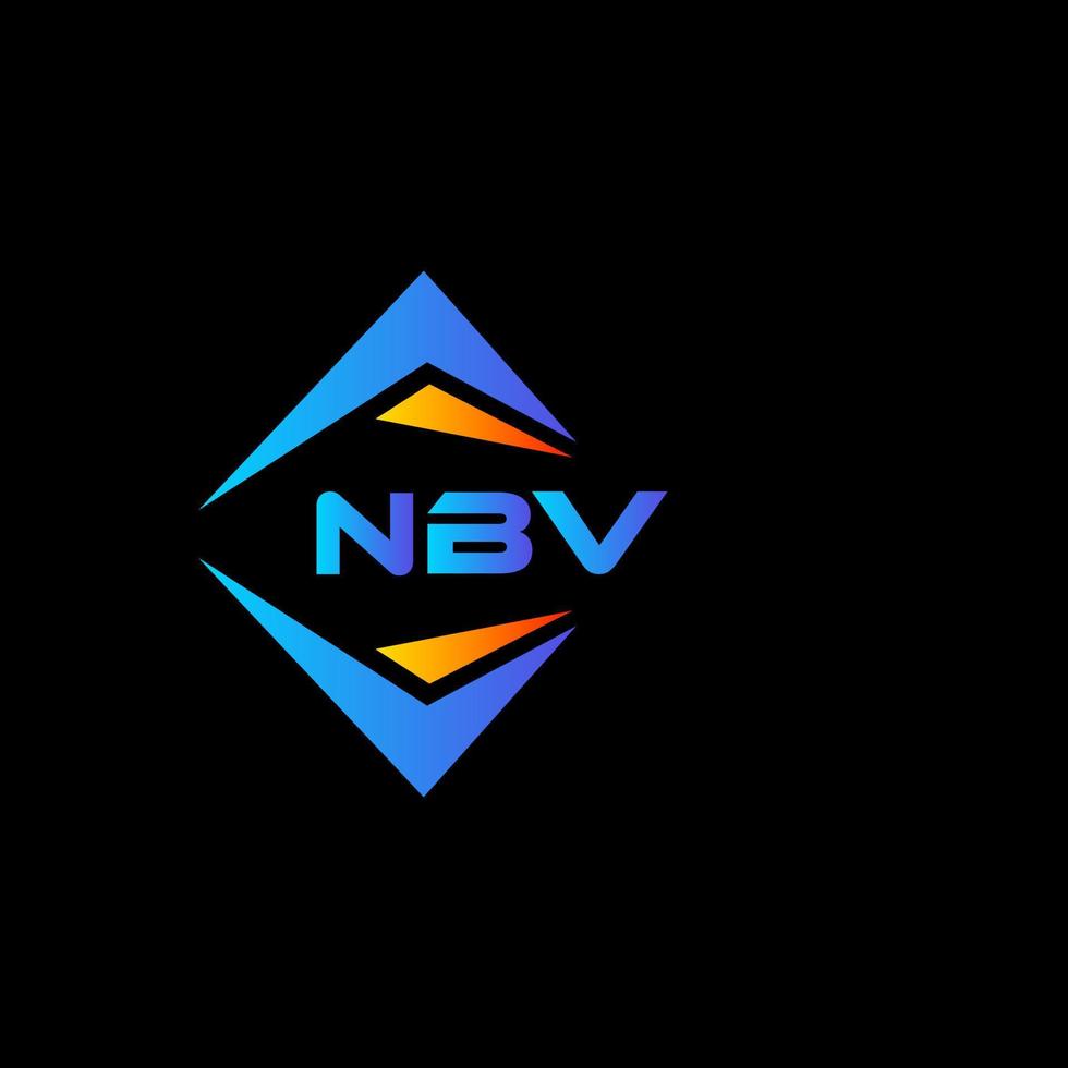 design de logotipo de tecnologia abstrata nbv em fundo preto. conceito de logotipo de letra de iniciais criativas nbv. vetor