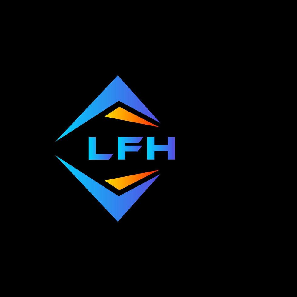 lfh design de logotipo de tecnologia abstrata em fundo preto. lfh conceito de logotipo de letra de iniciais criativas. vetor